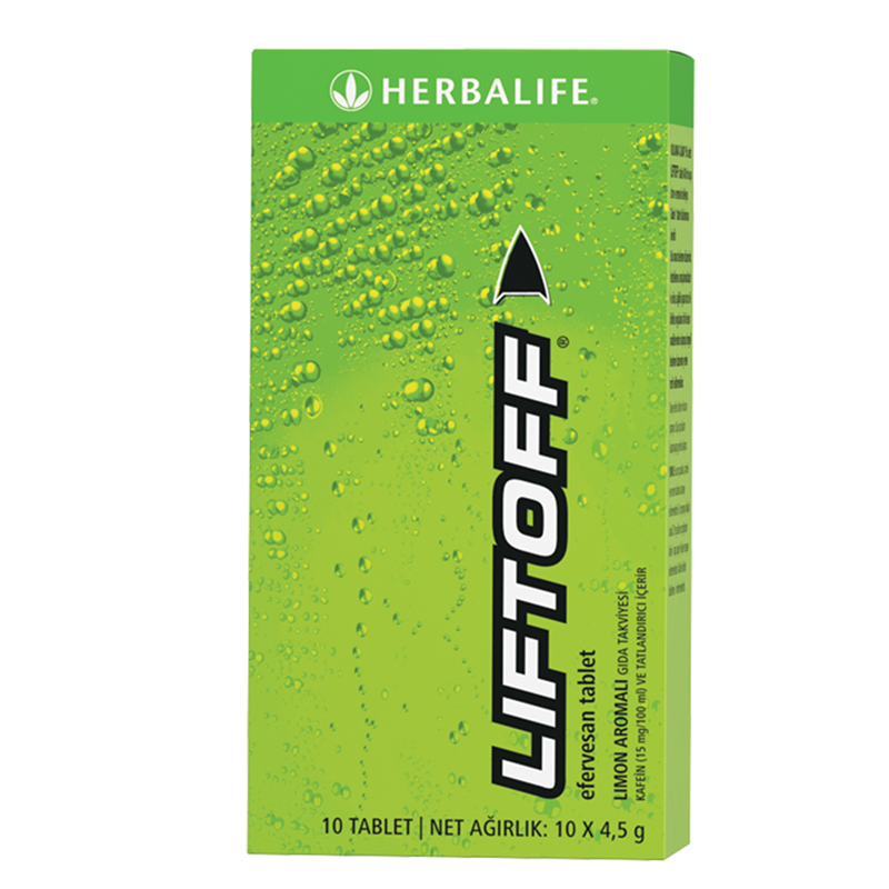 Efervesan tablet takviye edici gıda LiftOff® Limon 10 adet, her biri 4.5g